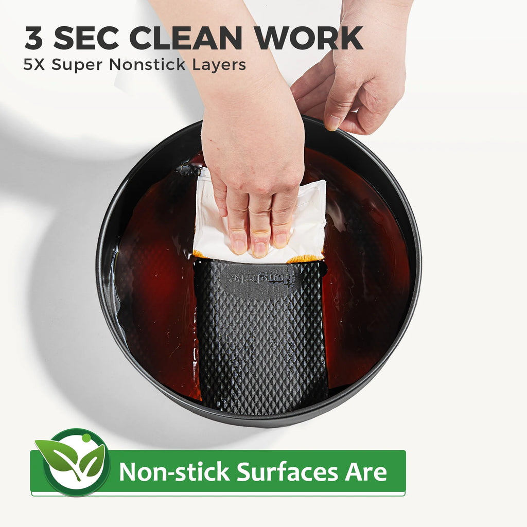 HONGBAKE 9-Piece Baking Pans Set Nonstick, Stackable Non Toxic Bakeware Sets with Diamond Texture, Oven Pan Set for Cooking, Includes Cookie Sheet with Rack, Cake Pan, Roasting Pan, Muffin Pan, Grey