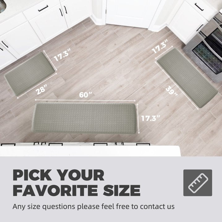 KOKHUB Kitchen Mat,1/2 Inch Thick Cushioned Anti Fatigue Waterproof Kitchen Rug, Comfort Standing Desk Mat, Doormat Kitchen Floor Mat Non-Skid & Washable for Home, Office, Sink,17.3"x28"- Grey