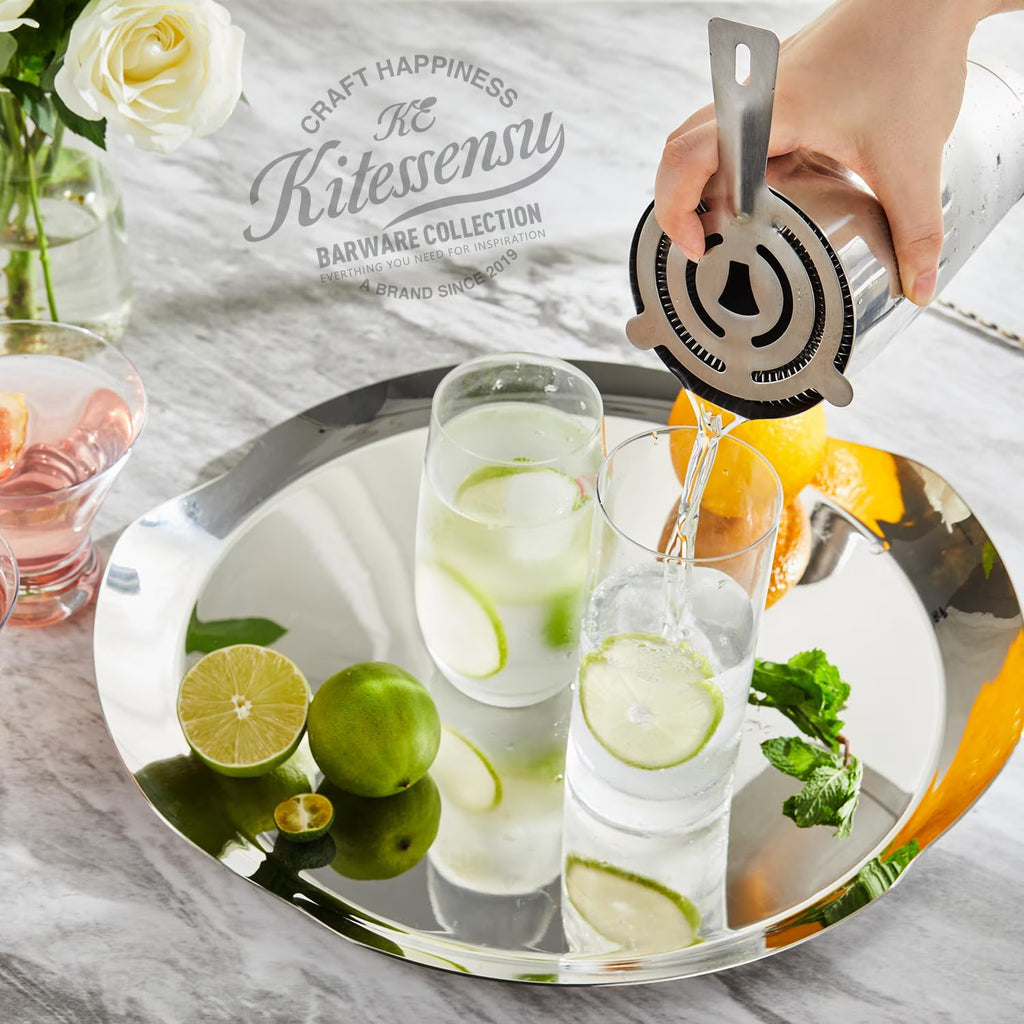 KITESSENSU Boston Cocktail Shaker Set, 4-Piece Martini Shaker, Boston Shaker with 18oz & 28oz Mixed Drink Shaker, Hawthorne Strainer, Double Measuring Jigger, Cocktail Recipe Cards Included