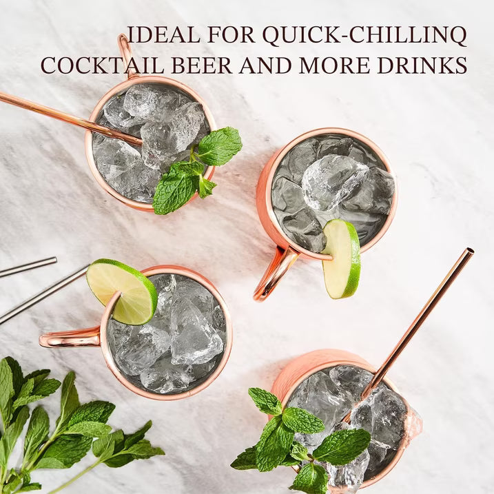 KITESSENSU Moscow Mule Mugs Set of 4 | 18 oz Hammered Copper Mugs Keep Cocktails Well-chilled | Copper Cups for Drinking