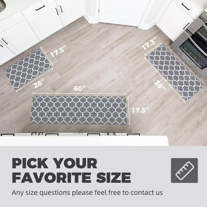 KOKHUB Kitchen Mat 17.3"x39"- Grey, Anti Fatigue Waterproof Kitchen Rug, Comfort Standing Desk Mat, Kitchen Floor Mat