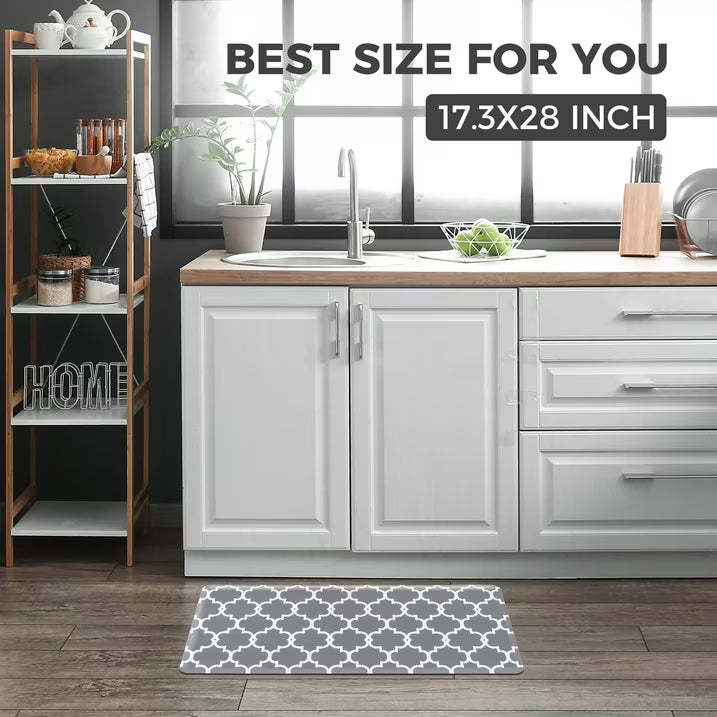 KOKHUB Kitchen Mat Anti Fatigue 17.3" x 28", Cushioned Non Slip Waterproof Kitchen Floor Mat, Washable Padded Standing Mat for Sink, Office, Laundry Room