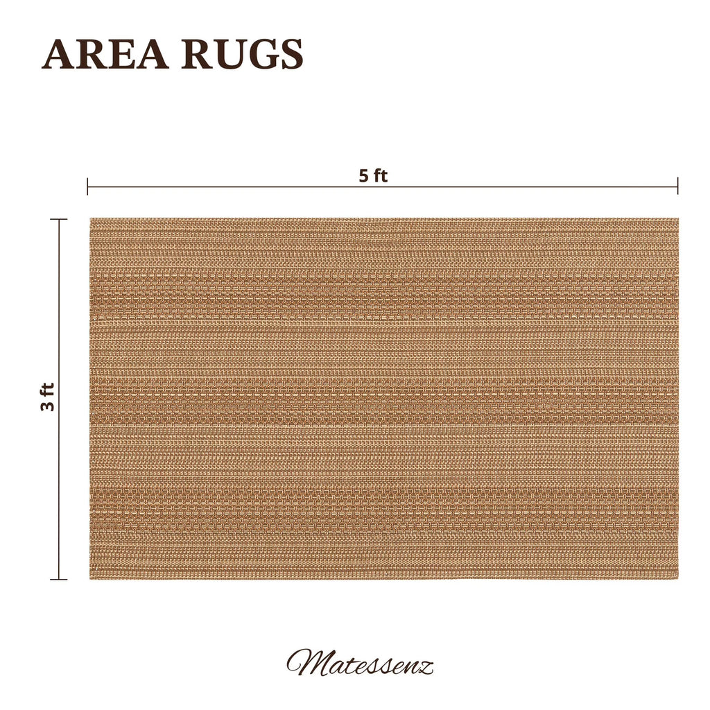 MatEssenz Area Rug 3x5, Boho Small Living Room Rug, Machine Washable Non-Slip Woven Rug for Bedroom Nursery Office, Vintage Geometric Indoor Accent Rug, Light Taupe Brown