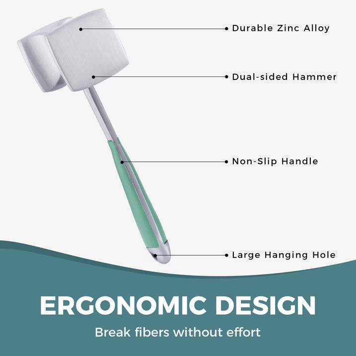 KITEXPERT Meat Tenderizer Hammer withComfortable-Grip Handle, Dual-side Mallet forKitchen, Heavy Duty Pounder For Tenderizing SteakBeef and Fish, Mint Green