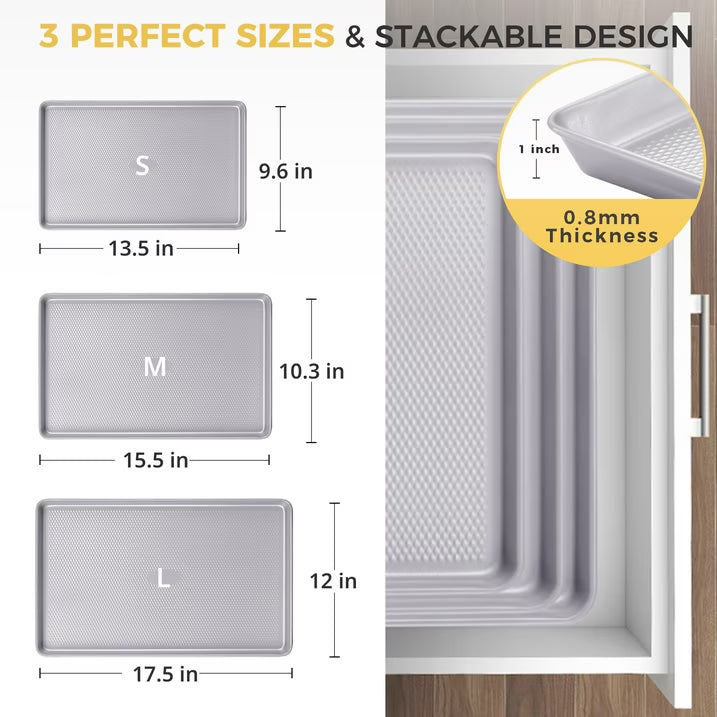 HONGBAKE Ceramic Cookie Sheets Nonstick Sets, Non-Toxic Baking Pan, Cookie Sheets for Baking with Diamond Texture Pattern, Heavy Duty 0.8mm Aluminized Stee Baking Sheet Pans for oven - Ceramic Gray