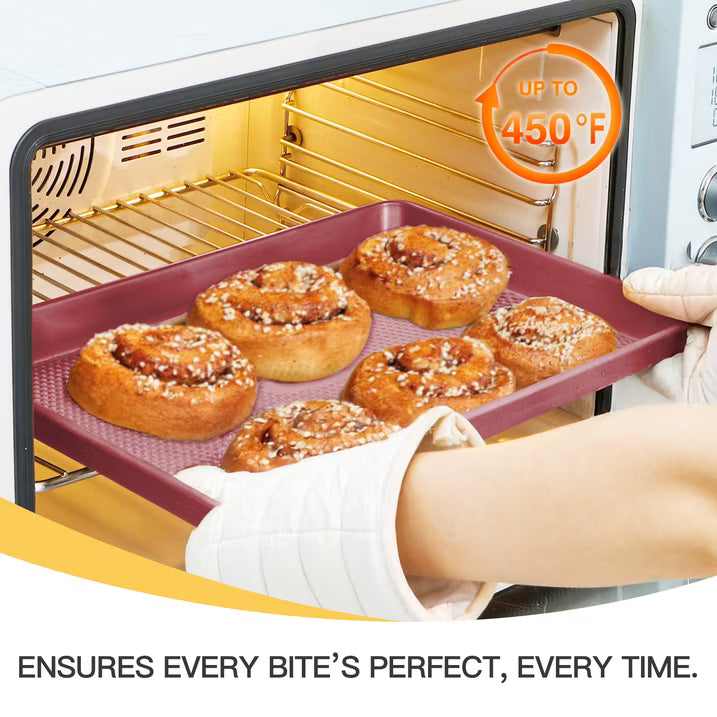 HONGBAKE Cookie Sheets Nonstick Sets, Baking Pan, Cookie Sheets for Baking with Diamond Texture Pattern, Heavy Duty Baking Sheet Pans for oven - Diamond Pink