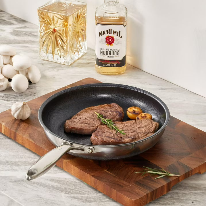 KITEXPERT Non Stick Frying Pans Set - 2 Piece (10, 12") Titanium Ceramic Pan with Lids, Nonstick Skillet Stainless Steel, Dishwasher & Oven Safe, All Cooktops Compatible