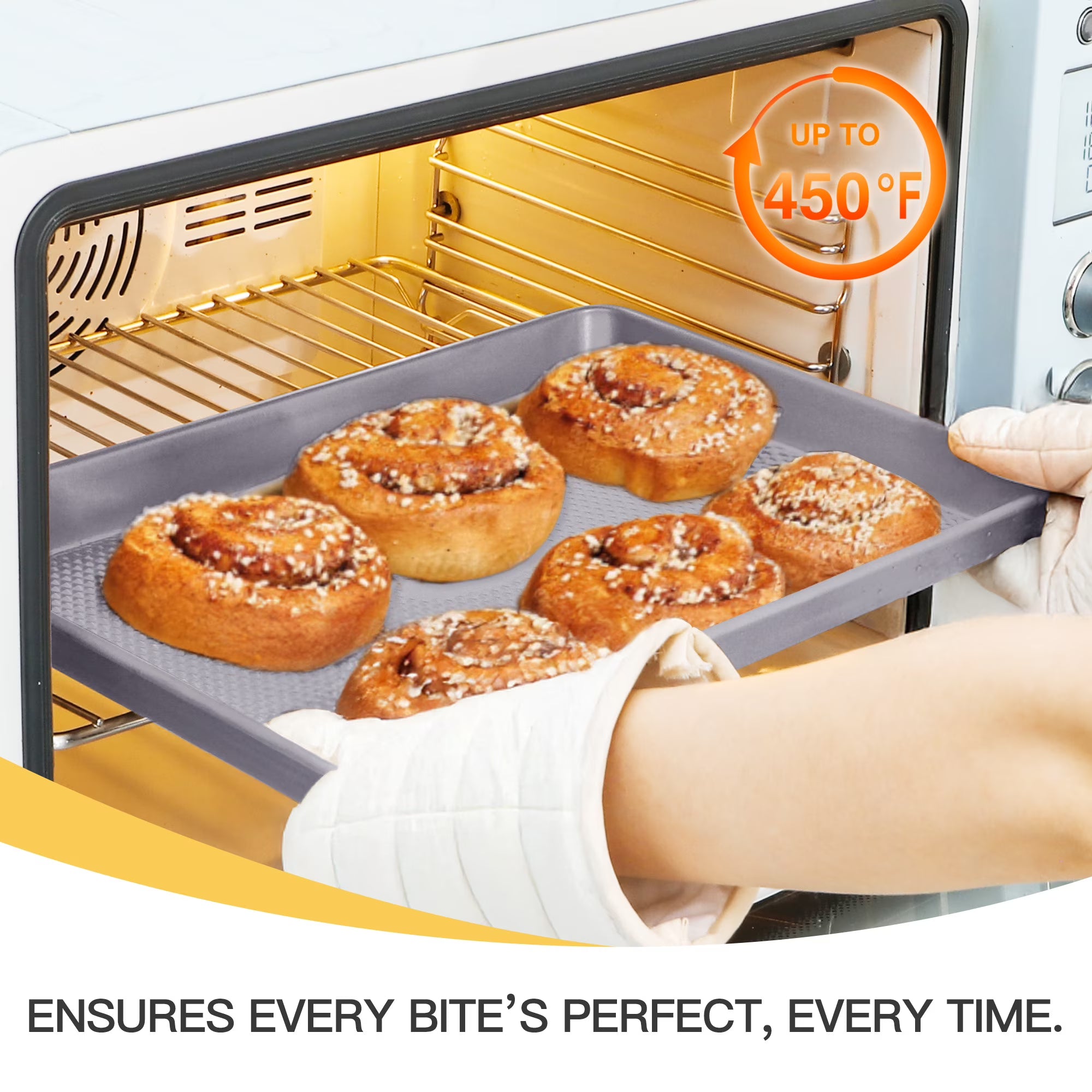 HONGBAKE Ceramic Cookie Sheets Nonstick Sets, Non-Toxic Baking Pan, Cookie Sheets for Baking with Diamond Texture Pattern, Heavy Duty 0.8mm Aluminized Stee Baking Sheet Pans for oven - Ceramic Gray