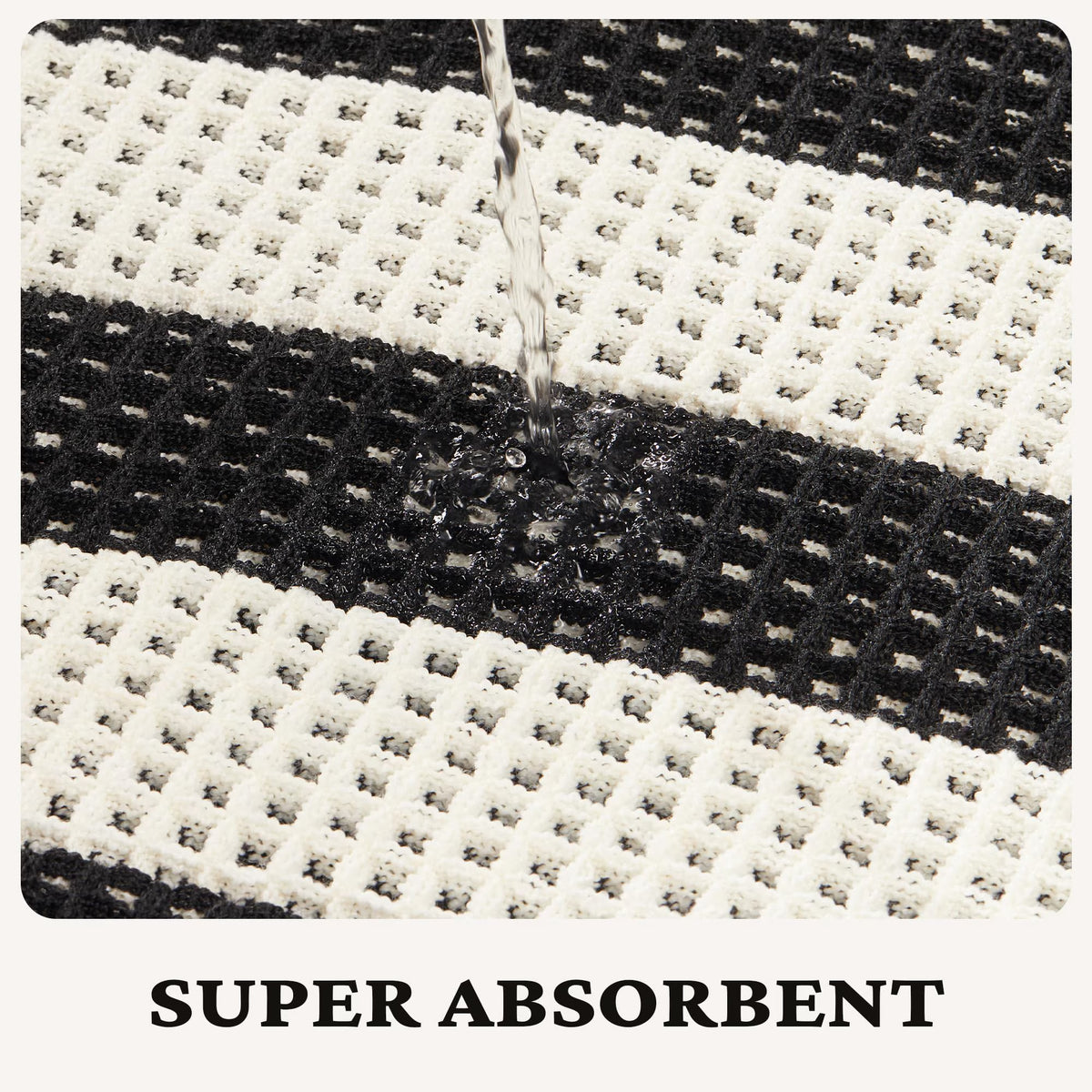 MatEssenz Waffle Bathroom Rug Set, Super Absorbent Quick-Drying Bath Mat, Machine Washable Non-Slip Backing Soft Rug for Bathroom Floor and Tub, 17"x24"+18"x30"