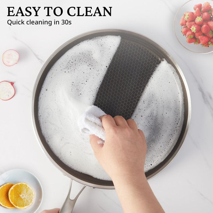 KITEXPERT 12 Inch Stainless Steel Frying Pan Nonstick Crepe Pan , Honeycomb Coating Flat Skillet, Tawa Dosa Tortilla Pan ,Omelet Pan with All Stove Tops Available