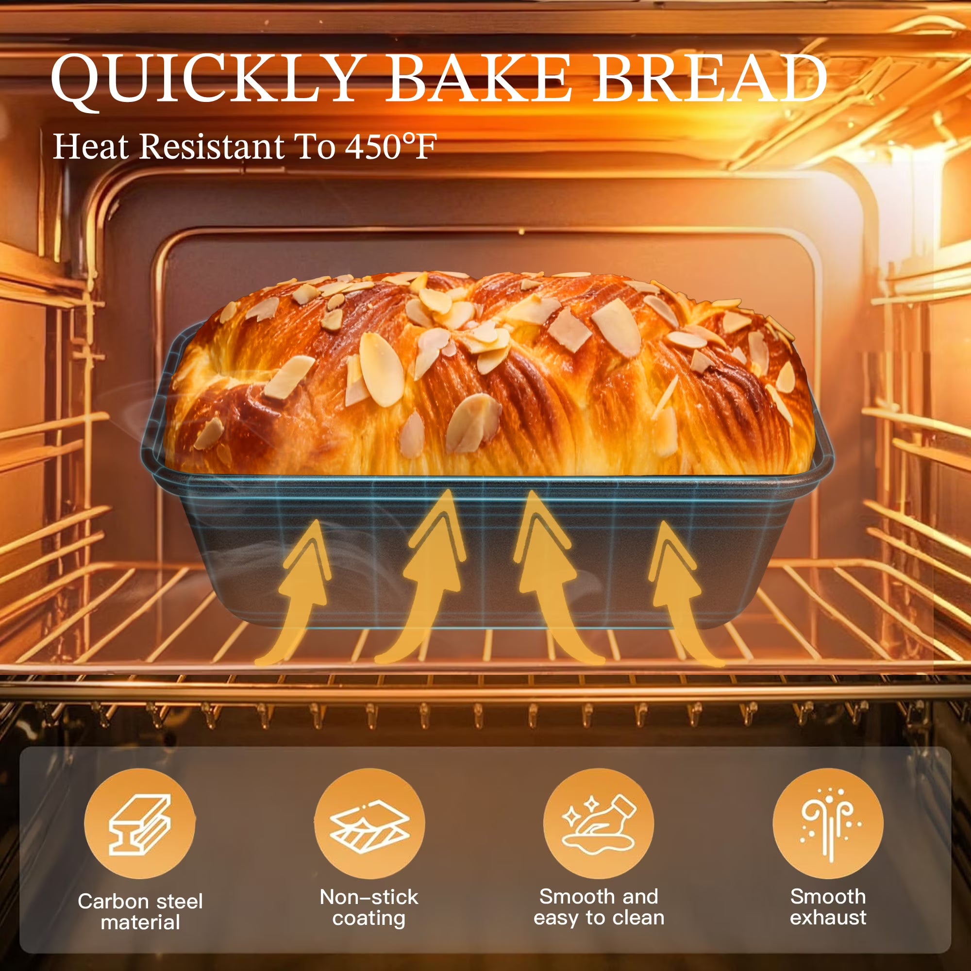 HONGBAKE Super Mini Loaf Pans for Baking, Nonstick Small Bread Pans of 3, 6 x 3.2 x 2 In Tiny Carbon Steel Small Baking Pans - Dark Grey