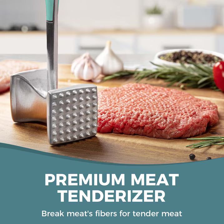 KITEXPERT Meat Tenderizer Hammer withComfortable-Grip Handle, Dual-side Mallet forKitchen, Heavy Duty Pounder For Tenderizing SteakBeef and Fish, Mint Green