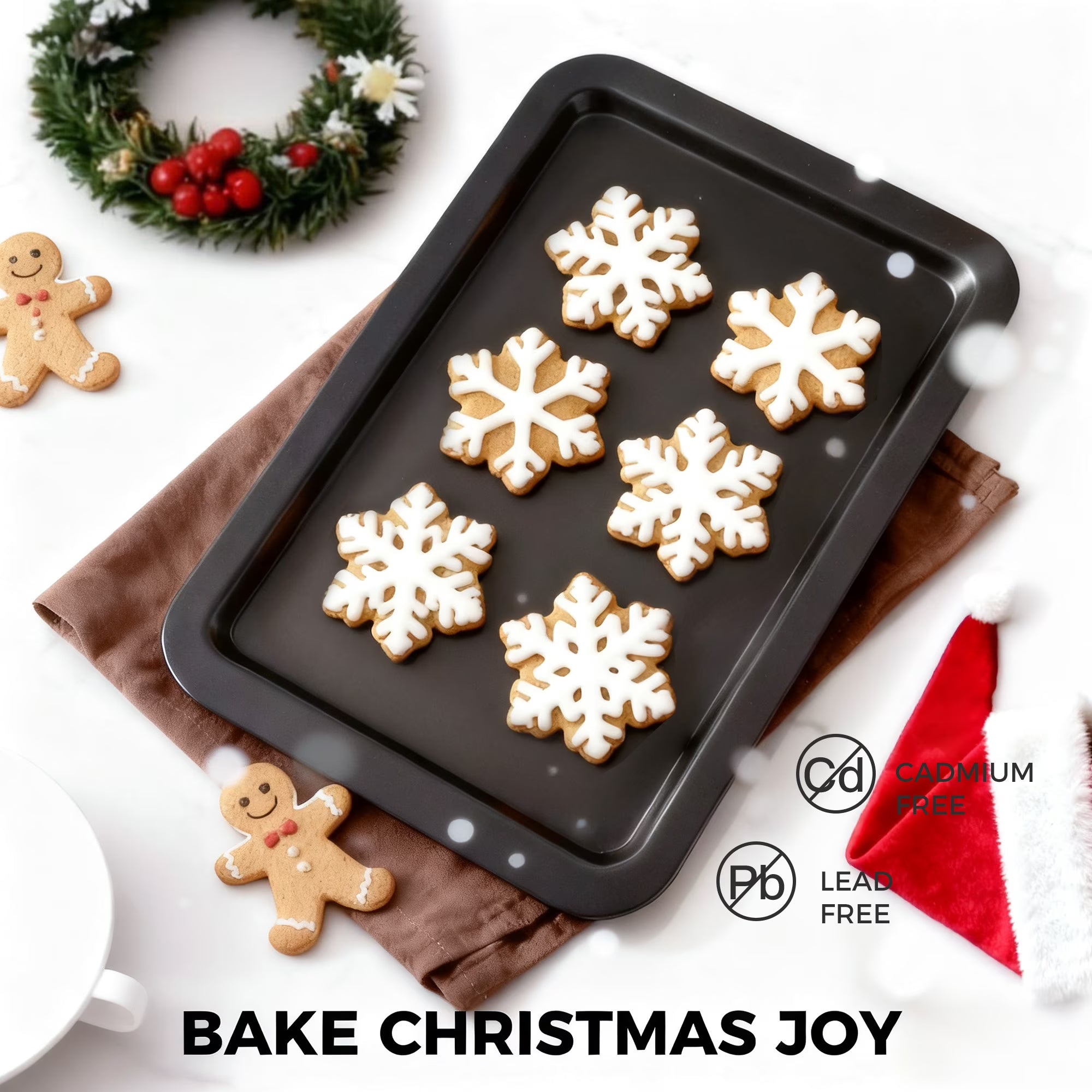 HONGBAKE Baking Sheet Pan, Cookie Sheet Pans for Baking, Cookie Sheets Nonstick Sets, Baking Trays for Oven, Baking Sheets for Oven with Wider Grips, Dishwasher Safe (3 Pack), Grey