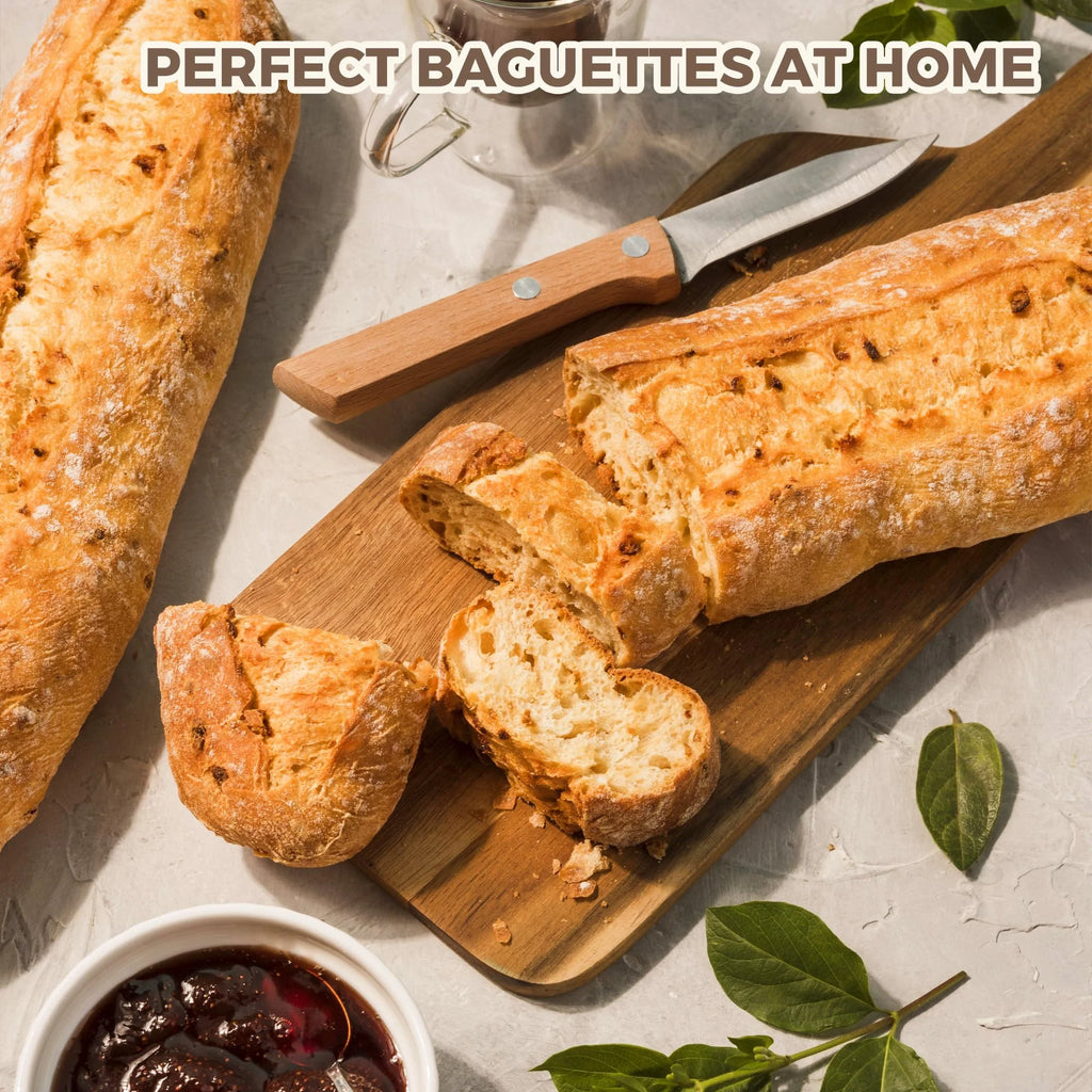 KITESSENSU Nonstick Baguette Pans for French Bread Baking, Perforated 3 Loaves Baguettes Bakery Tray, 15" x 9", Silver