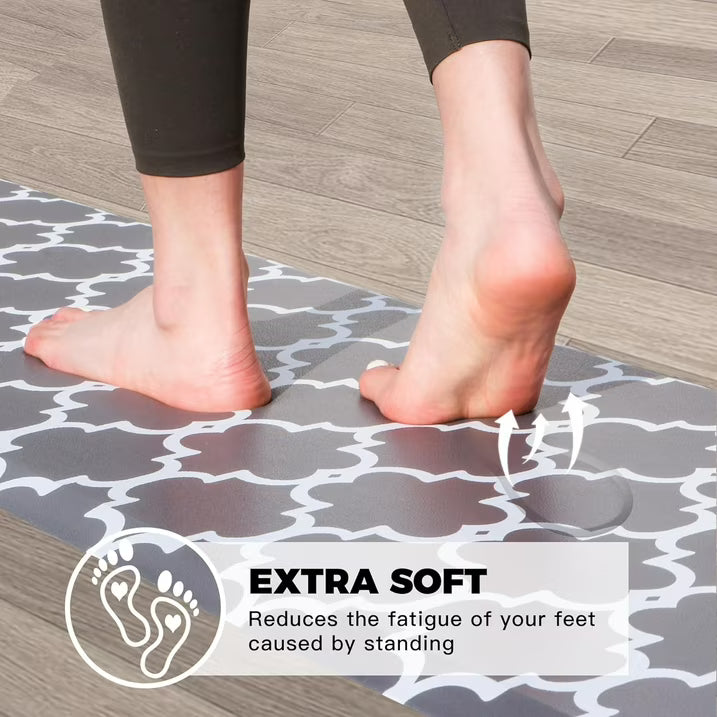 KOKHUB Kitchen Mat 17.3"x39"- Grey, Anti Fatigue Waterproof Kitchen Rug, Comfort Standing Desk Mat, Kitchen Floor Mat