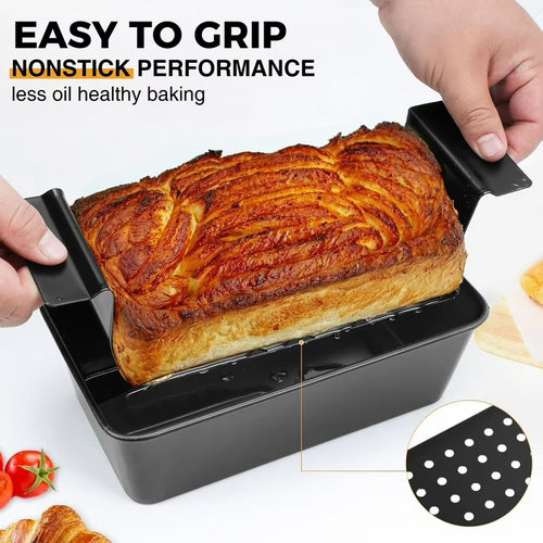 HONGBAKE 2-in-1 Meatloaf Pan with Drainer, Nonstick Loaf Pans with Strainer, 9"x 5" Meat Loaf for Baking, Reduce the Fat and Kick Up the Flavor, Grey