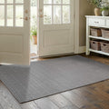 MatEssenz 3x5 ft Faux Linen Area Rug, Washable Woven Textured Carpet for Living Room Bedroom, Slip Resistant Gel Backing Indoor Accent Rug for Reading Nook Bed End, Grey