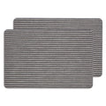 MatEssenz 2-Pack Washable Inside Door Mats 2x3 ft, Low Profile Entryway Rug Set, Scandinavian Striped Woven Faux Linen, Non-Slip Mudroom & Kitchen Mat, Apartment Essentials,Grey