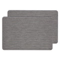 MatEssenz 2-Pack Washable Inside Door Mats 2x3 ft, Low Profile Entryway Rug Set, Scandinavian Striped Woven Faux Linen, Non-Slip Mudroom & Kitchen Mat, Apartment Essentials, Grey