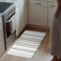Boho Kitchen Mats for Floor, Anti Fatigue Mats for Kitchen Floor, Doormat Non-Slip Kitchen Floor Mats, Stain Resistant Mats for Home, Office, Sink, Laundry- 28" L x 17.3" W x 0.5" Th Boho White