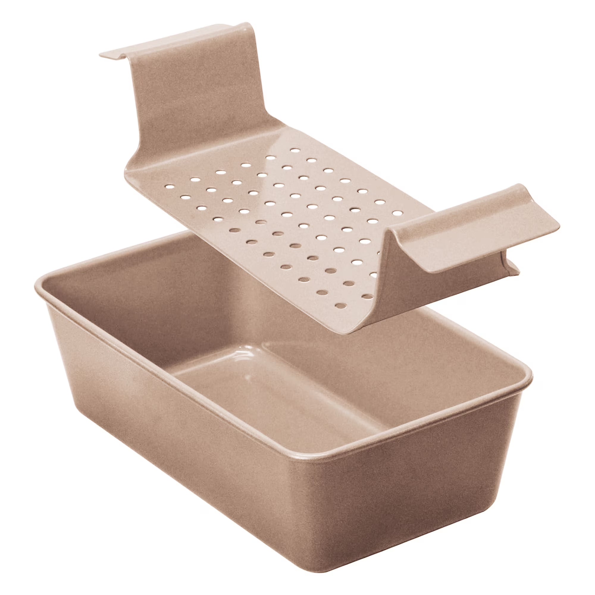 HONGBAKE 2-in-1 Meatloaf Pan with Drainer, Nonstick Loaf Pans with Strainer, 9"x 5" Meat Loaf for Baking, Reduce the Fat and Kick Up the Flavor, Gold