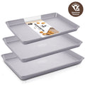 HONGBAKE Ceramic Cookie Sheets Nonstick Sets, Non-Toxic Baking Pan, Cookie Sheets for Baking with Diamond Texture Pattern, Heavy Duty 0.8mm Aluminized Stee Baking Sheet Pans for oven - Ceramic Gray