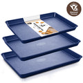 HONGBAKE Cookie Sheets Nonstick Sets, Baking Pan, Cookie Sheets for Baking with Diamond Texture Pattern, Heavy Duty Baking Sheet Pans for oven - Diamond Blue
