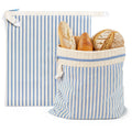 Reusable Beeswax Wrap for Food, 2-Pack Bread Bags with Zipper for Homemade Bread & Sourdough, Large 17x12.6in Wax Wraps, Sustainable Sourdough Loaf Storage to Lock in Freshness, Blue