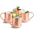 KITESSENSU Moscow Mule Mugs Set of 4 | 18 oz Hammered Copper Mugs Keep Cocktails Well-chilled | Copper Cups for Drinking