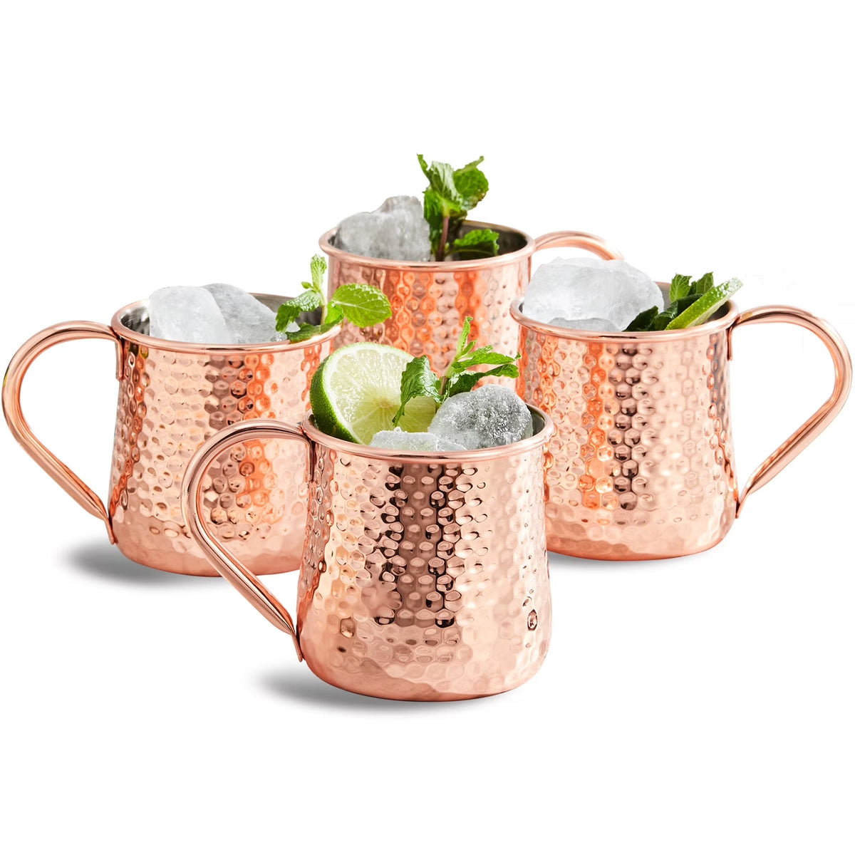 KITESSENSU Moscow Mule Mugs Set of 4 | 18 oz Hammered Copper Mugs Keep Cocktails Well-chilled | Copper Cups for Drinking