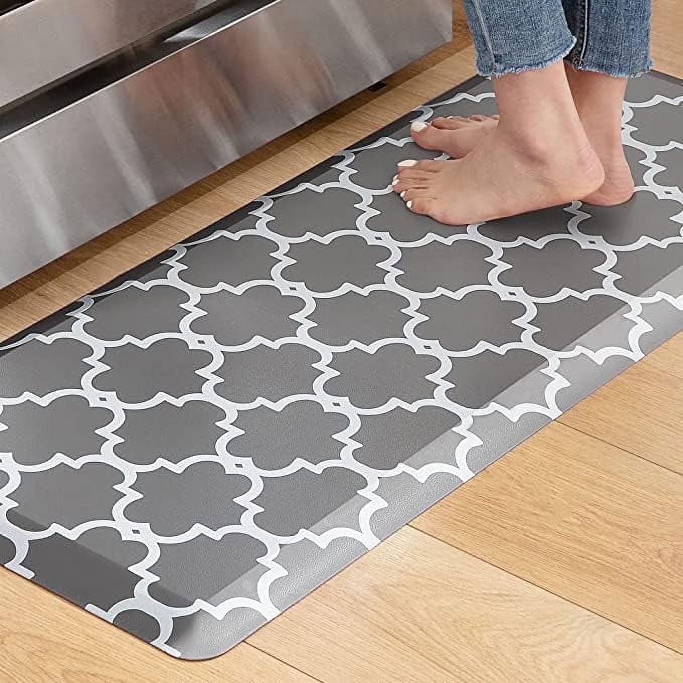 KOKHUB Kitchen Mat 17.3"x39"- Grey, Anti Fatigue Waterproof Kitchen Rug, Comfort Standing Desk Mat, Kitchen Floor Mat