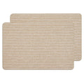 MatEssenz 2-Pack Washable Inside Door Mats 2x3 ft, Low Profile Entryway Rug Set, Scandinavian Striped Woven Faux Linen, Non-Slip Mudroom & Kitchen Mat, Apartment Essentials, Khaki