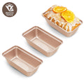 HONGBAKE 3 Pack Nonstick Mini Loaf Pans, 6 x 3.3 x 2 Inch Small Bread Pans for Homemade Bread, Banana Small Baking Pans with Diamond Texture, Non-toxic Mini Meatloaf Pans Set, Champagne Gold