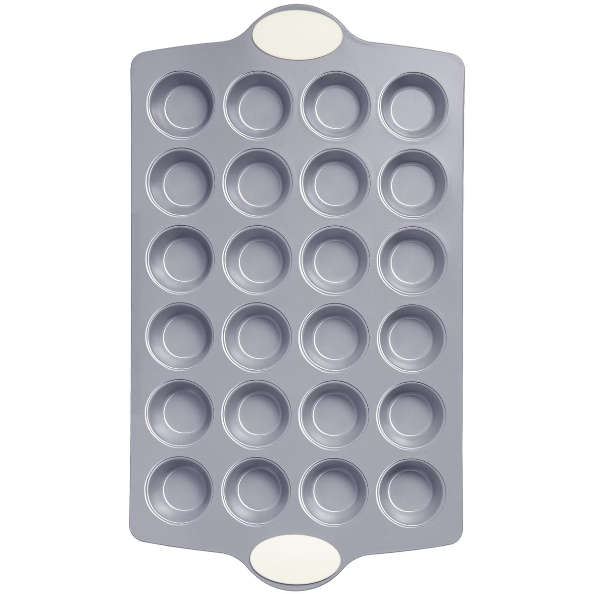 HONGBAKE Ceramic Mini Muffin Pan, 24-Cup Nonstick Aluminized Steel Cupcake Pans, Healthy Non-Toxic Ceramic Coating Mini Muffin Tin, 1Pack Cup Cake Pans for Baking Cream