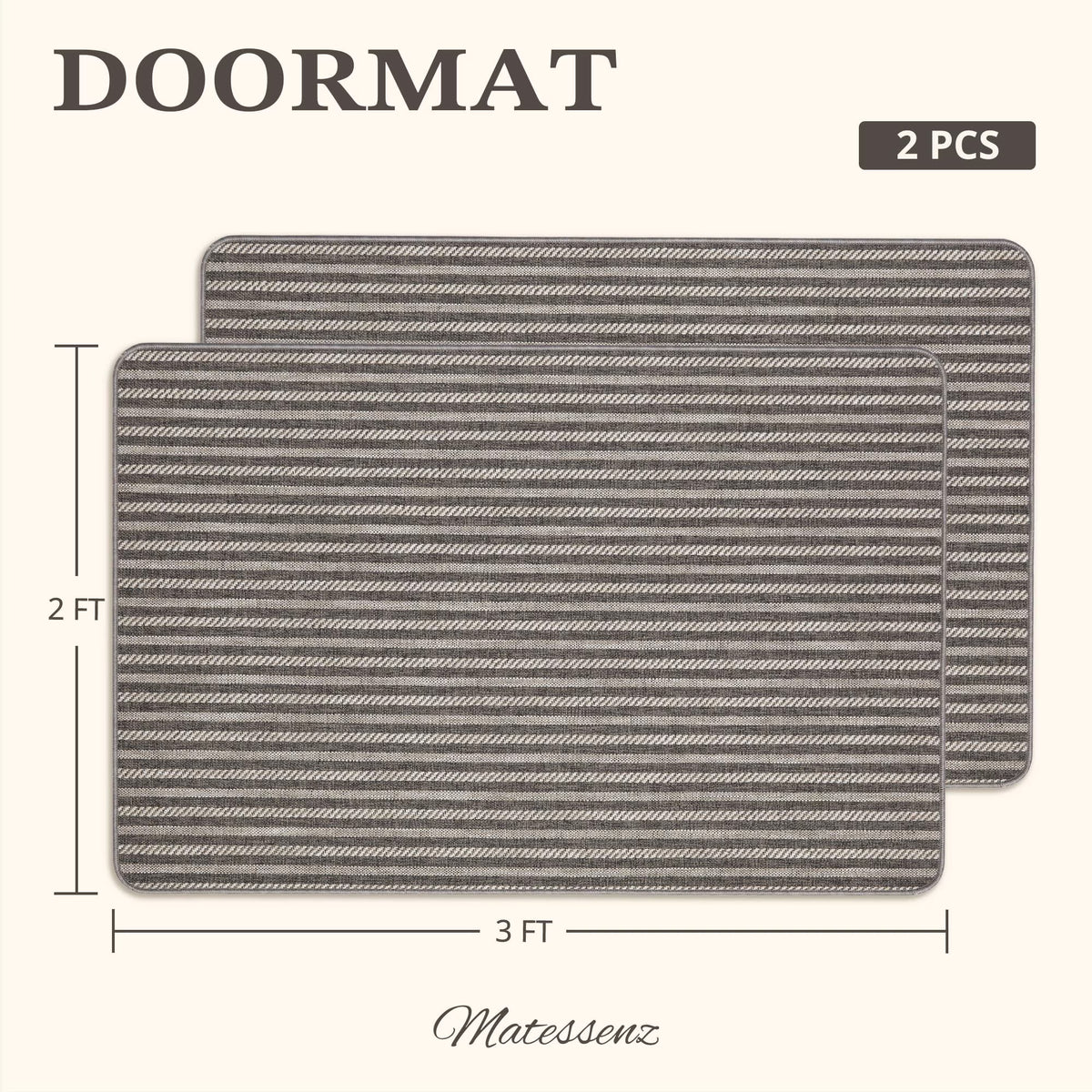 MatEssenz Black striped floor mat, 32*48", boxed