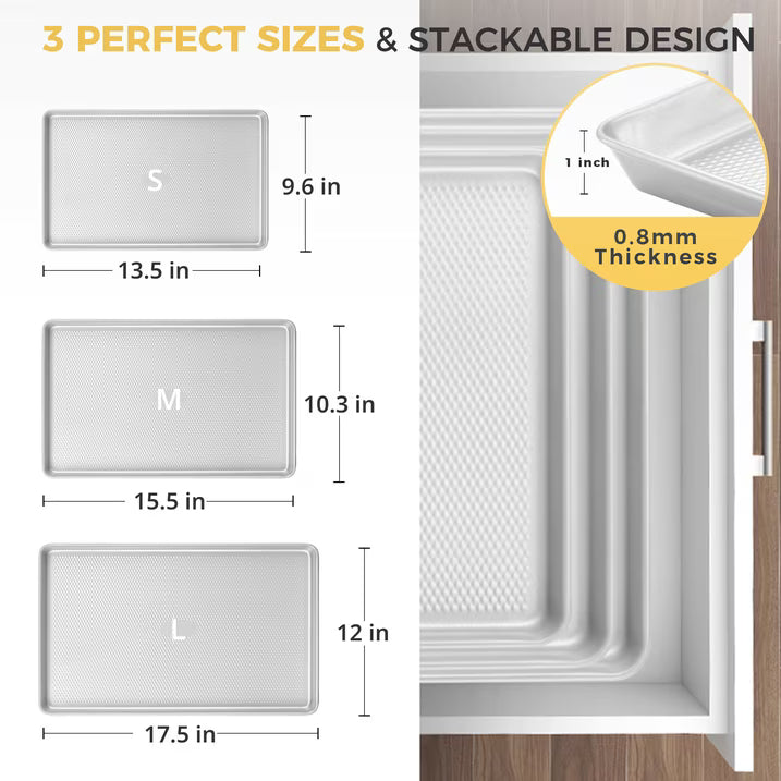 HONGBAKE Cookie Sheets Nonstick Sets, Baking Pan, Cookie Sheets for Baking with Diamond Texture Pattern, Heavy Duty Baking Sheet Pans for oven - Diamond Silver