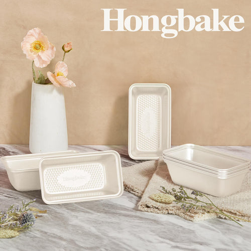 HONGBAKE 3 Pack Nonstick Mini Loaf Pans, 6 x 3.3 x 2 Inch Small Bread Pans for Homemade Bread, Banana Small Baking Pans with Diamond Texture, Non-toxic Mini Meatloaf Pans Set, Creamy