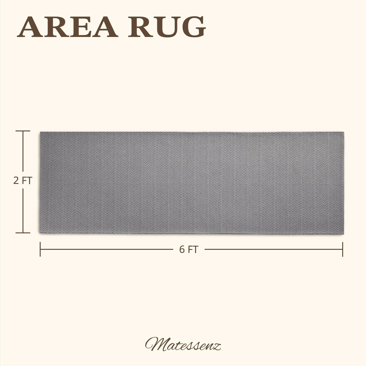 MatEssenz 2'x6' Faux Linen Runner Rug, Washable Woven Textured Long Hallway Carpet, Slip Resistant Gel Backing Indoor Floor Runner for Kitchen Entryway Laundry Room, Grey