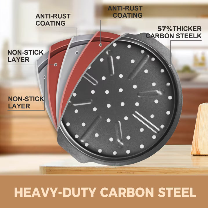 HONGBAKE 29-Pcs Nonstick Carbon Steel Bakeware Set, Baking Pan Set with Baking Sheets, Cake Pans, Loaf Pan & Muffin Pan, Grey