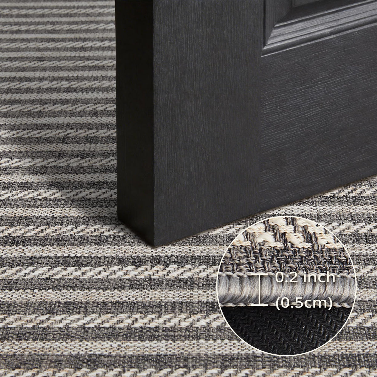 MatEssenz Black striped floor mat, 32*48", boxed