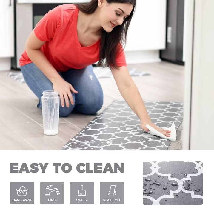 KOKHUB Kitchen Mat 17.3"x39"- Grey, Anti Fatigue Waterproof Kitchen Rug, Comfort Standing Desk Mat, Kitchen Floor Mat